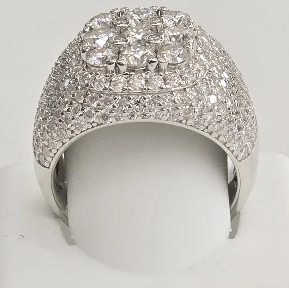 925 Sterling Silver Moissanite Diamond Ring For Men